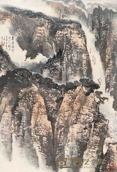徐子鹤 轻舟已过万重山 镜心 80×52cm
